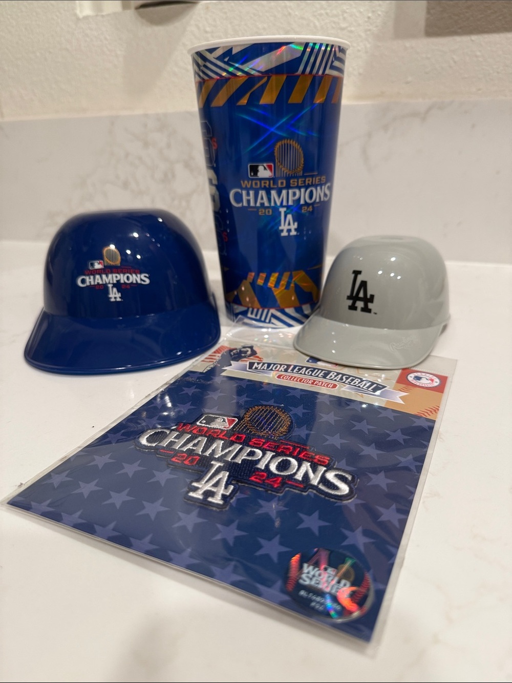 LA Dodgers World Series Champions memorabilia Set - Blue & Gray